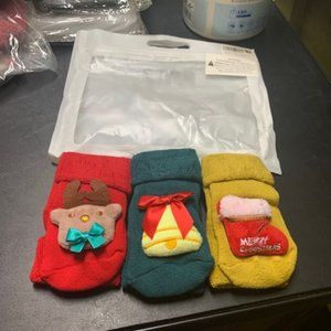 3 Pack Blue Frog Baby Detailed Embossed Christmas Socks 3-6M NIB